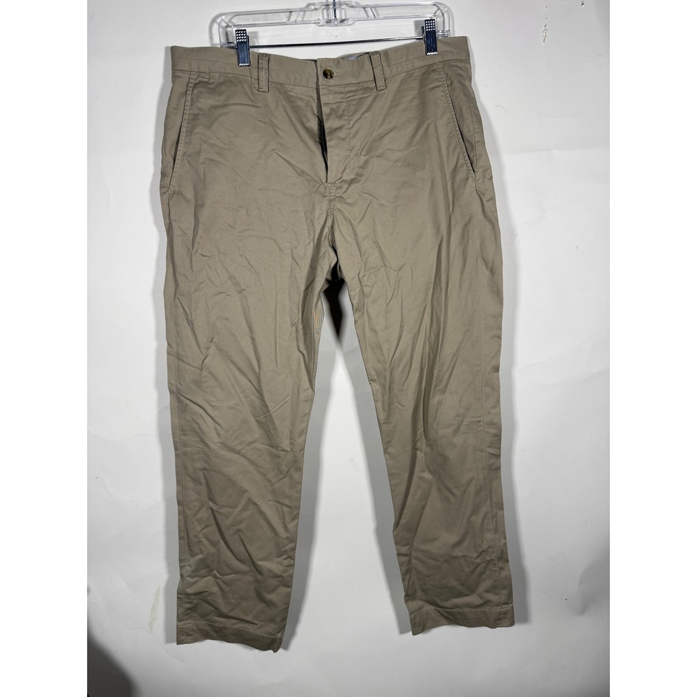 Polo Ralph Lauren Stretch Straight Fit Chinos Mens 35x30 Khaki Tan Cotton Twill
